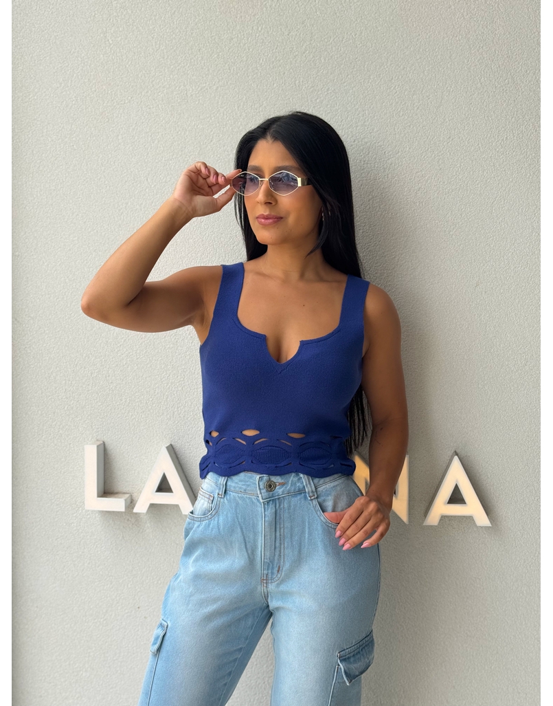 Blusa Tricot Sol Azul