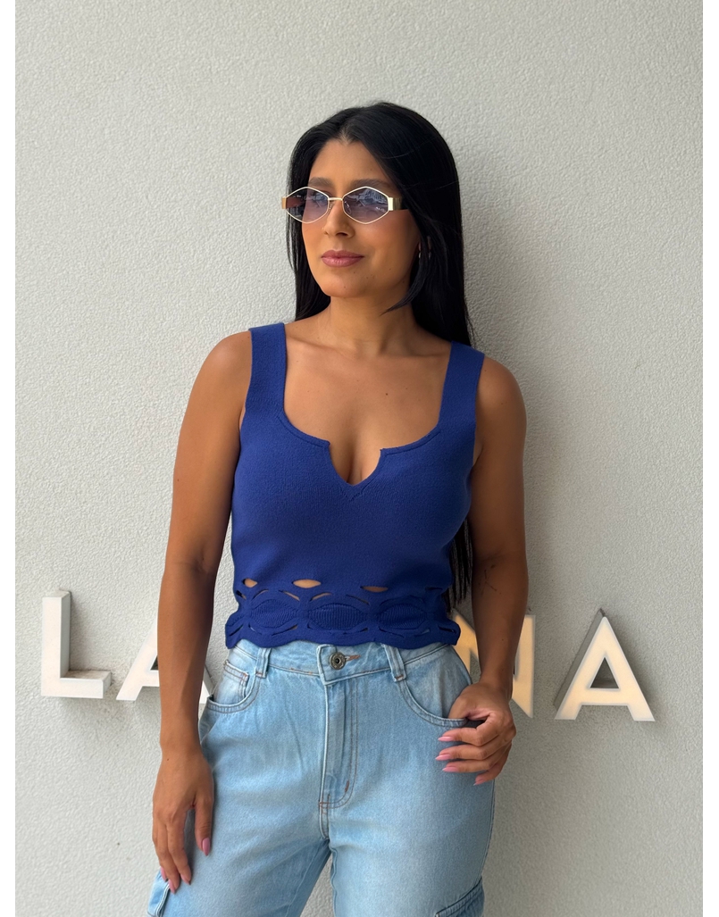 Blusa Tricot Sol Azul