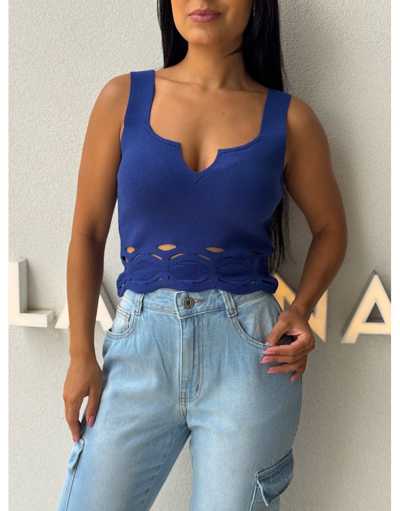 Blusa Tricot Sol Azul