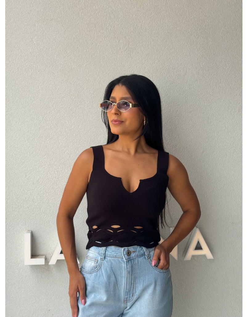 Blusa Tricot Sol Preto