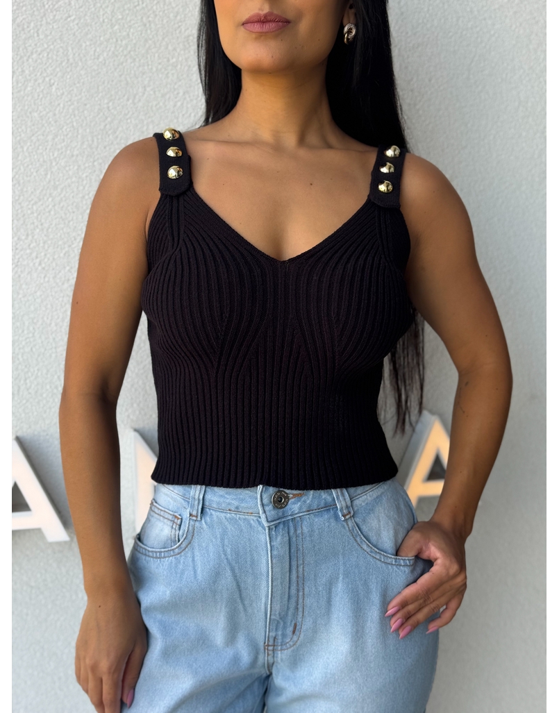 Blusa Tricot Daniela Preta