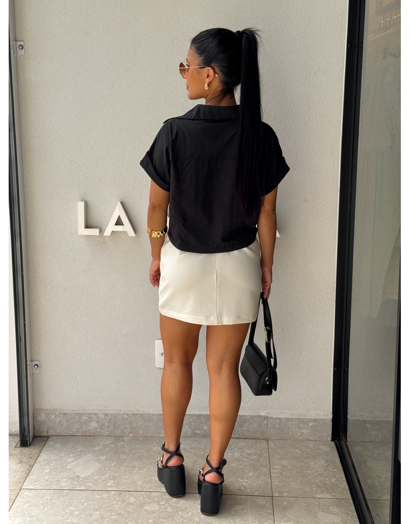 Camisa Cropped Jessica Grafite