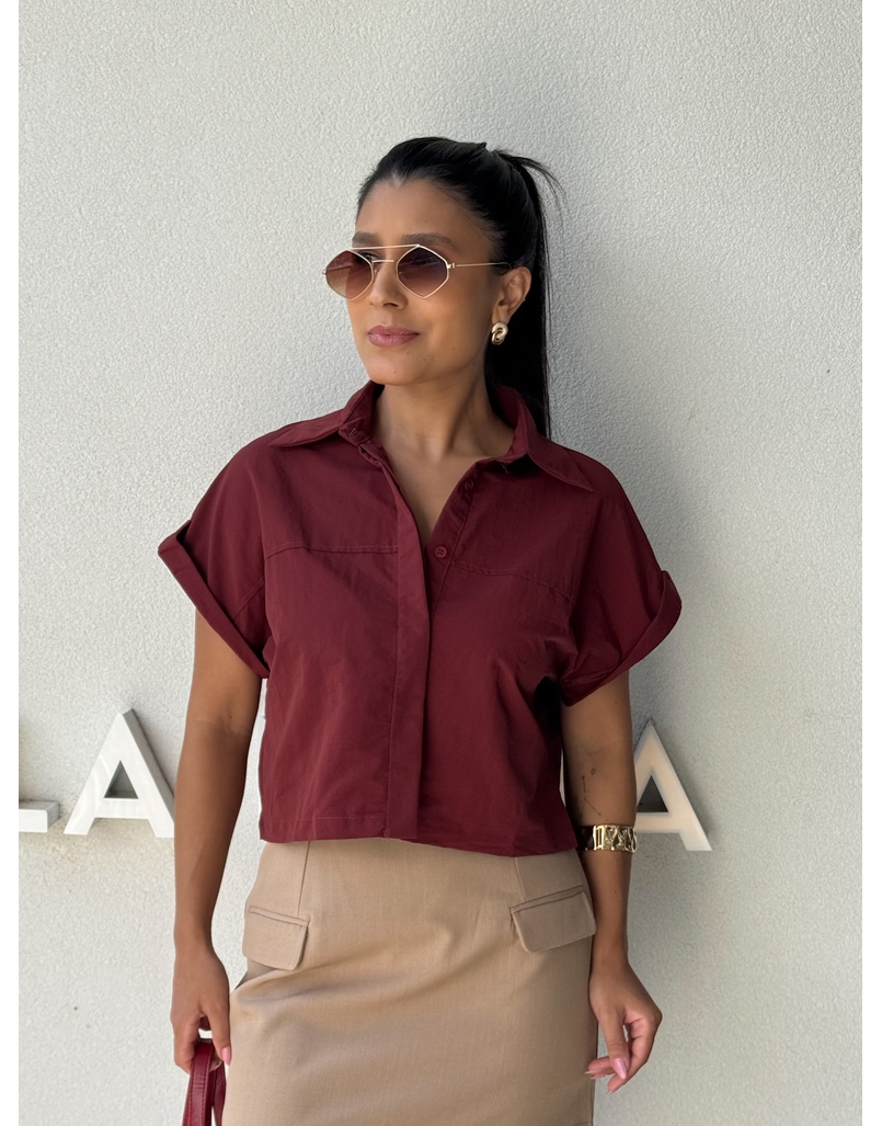 Camisa Cropped Jessica Cereja