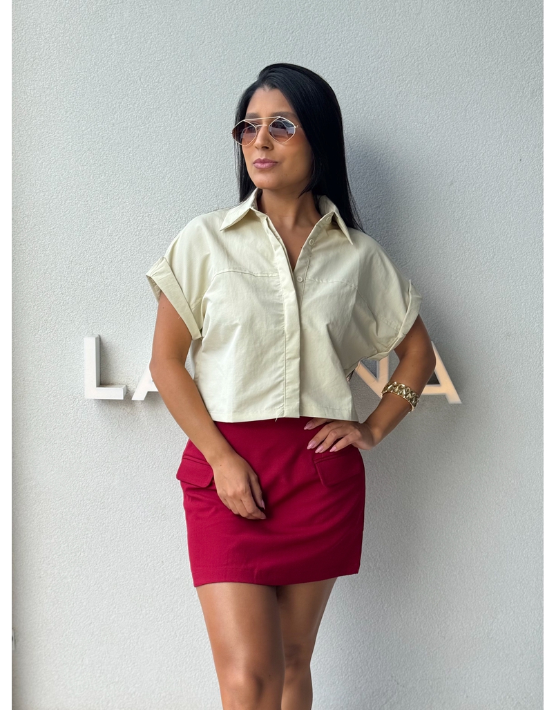 Camisa Cropped Jessica Creme