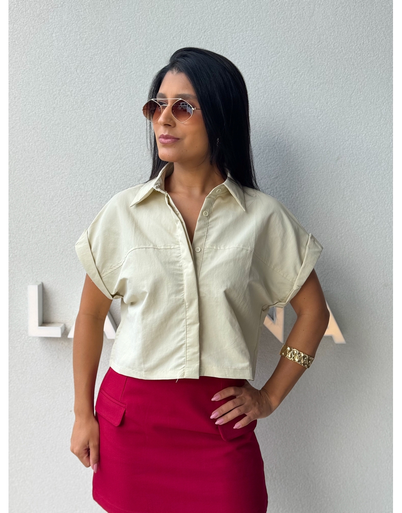 Camisa Cropped Jessica Creme