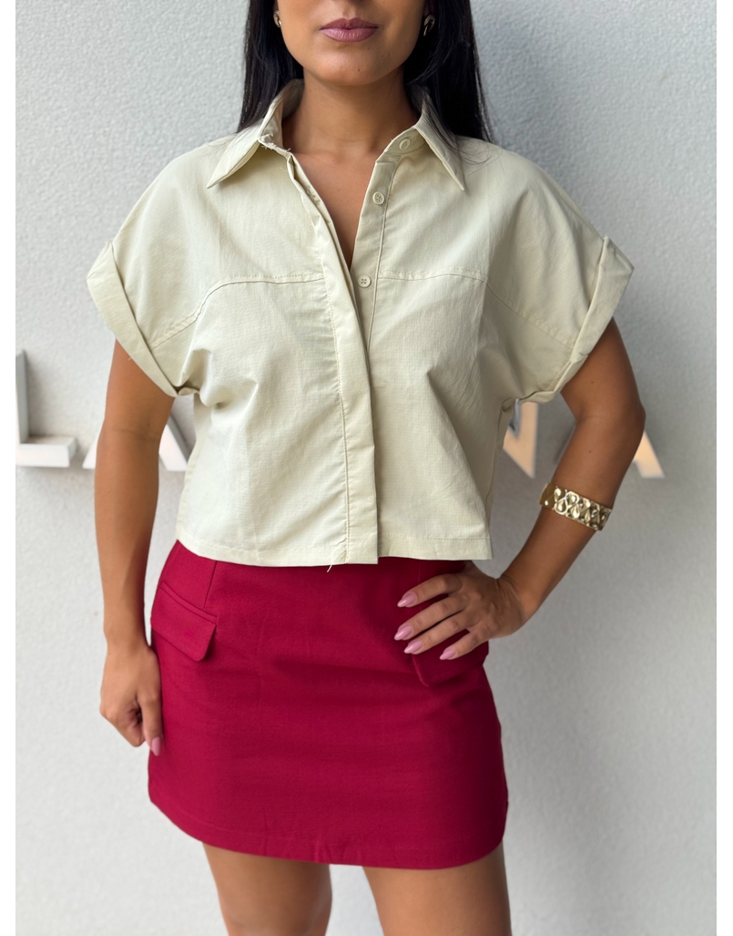 Camisa Cropped Jessica Creme