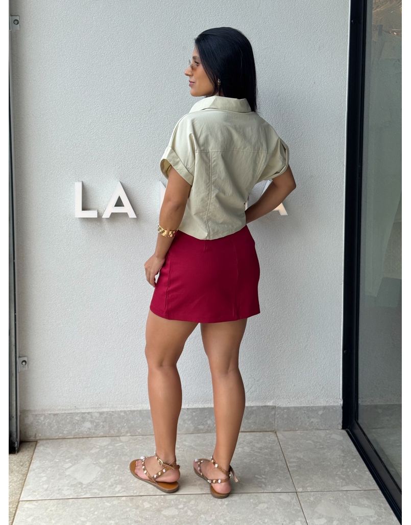 Camisa Cropped Jessica Creme