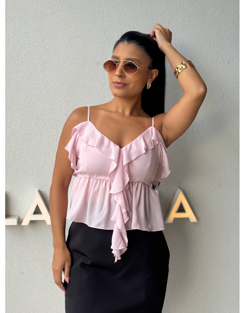 Blusa Alça Babado Solange Rosa