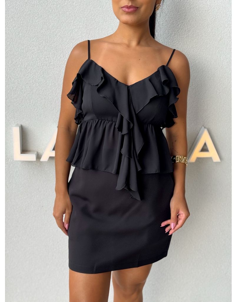 Blusa Alça Babado Solange Preto