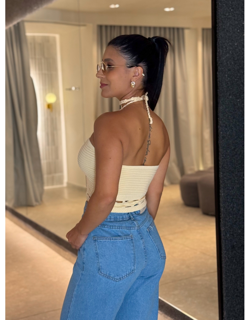 Blusa Tricot Simaria Manteiga