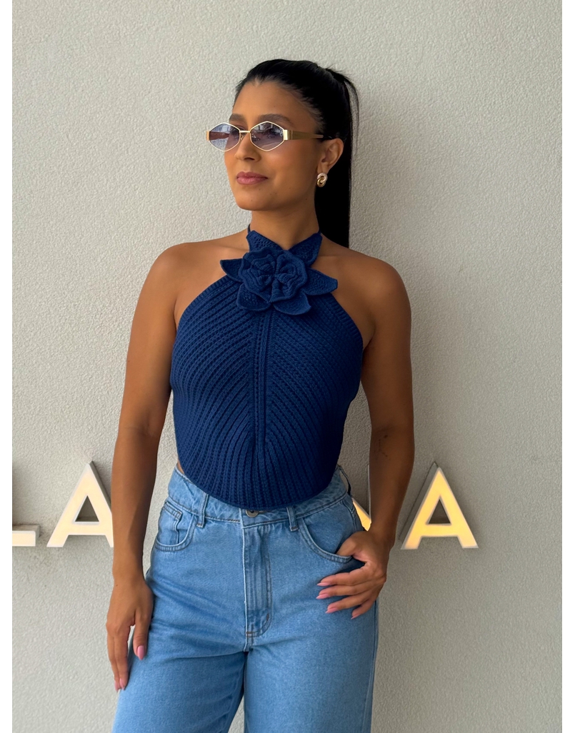 Blusa Tricot Sil Azul