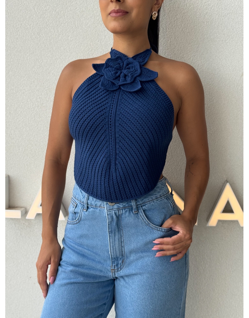 Blusa Tricot Sil Azul