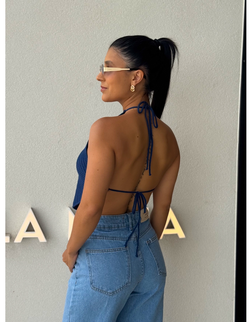 Blusa Tricot Sil Azul