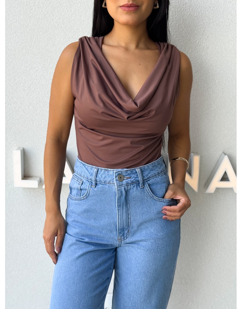 Body Decote Gaia Café 