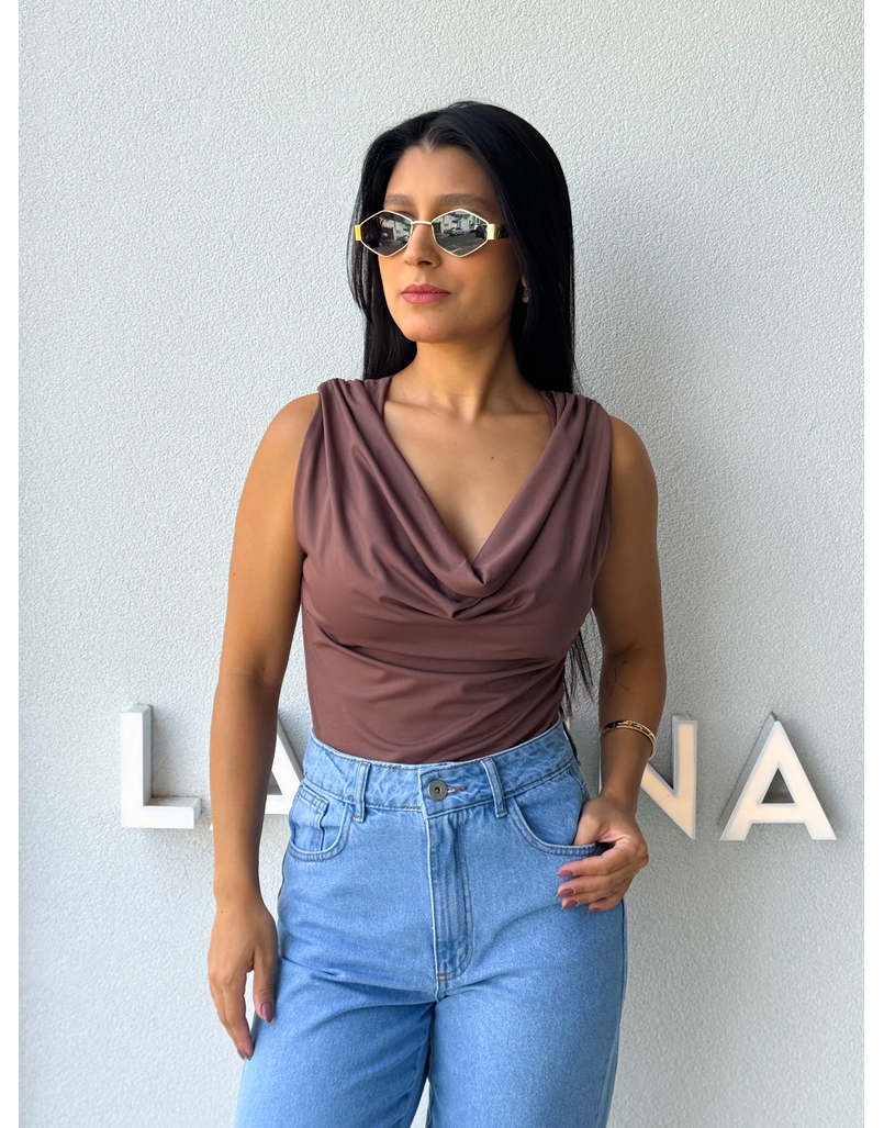 Body Decote Gaia Café 