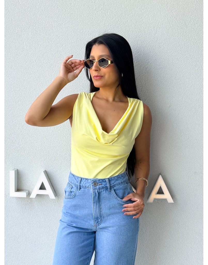 Body Decote Gaia Amarelo