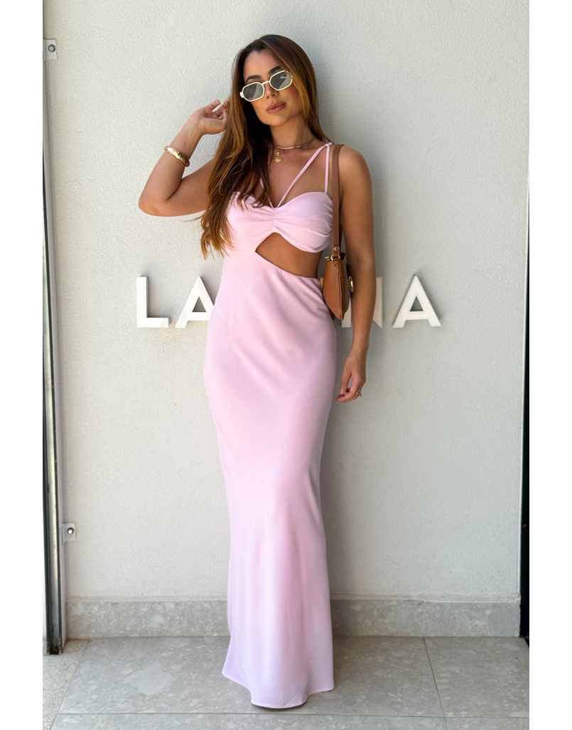 Vestido Midi Liso Briana Rosa