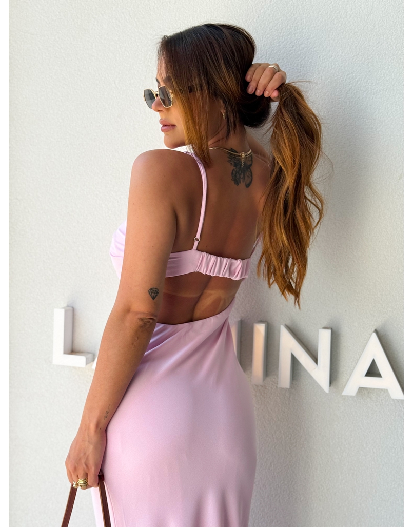 Vestido Midi Liso Briana Rosa