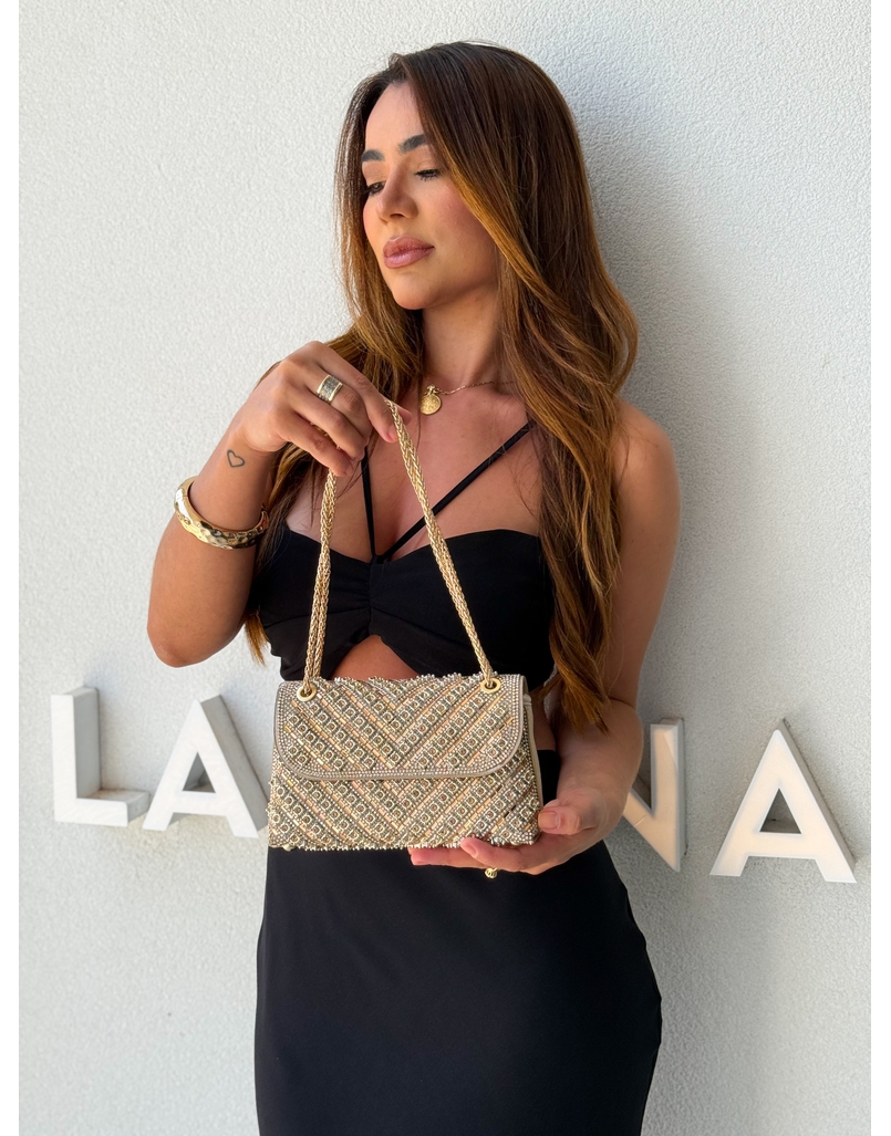 Bolsa Brilho Nara Dourada