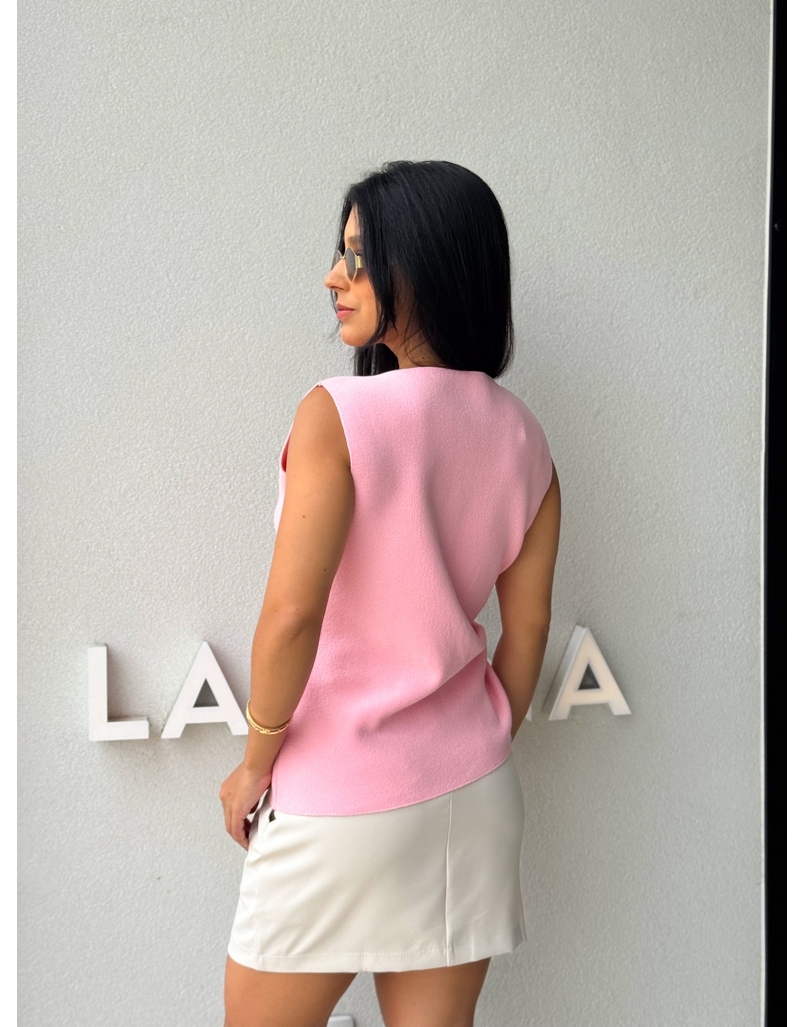 Colete Tricot Mara Rosa