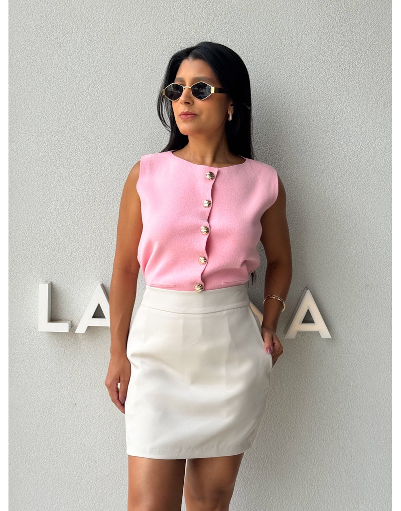 Colete Tricot Mara Rosa
