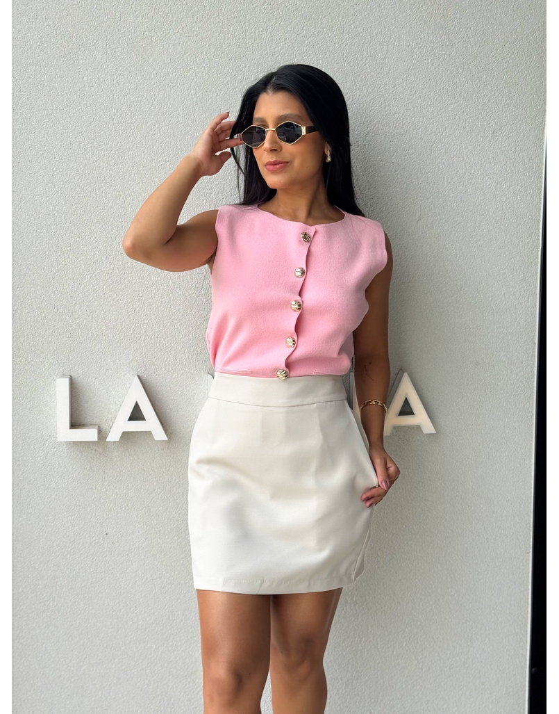 Colete Tricot Mara Rosa