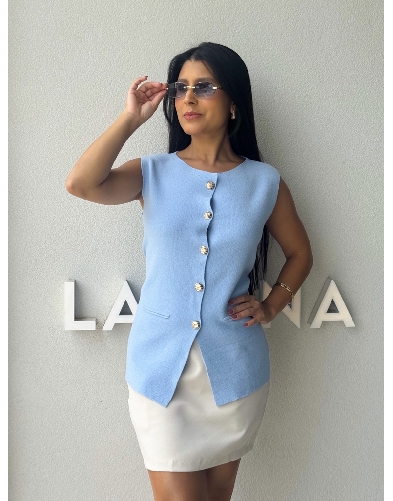 Colete Tricot Mara Azul