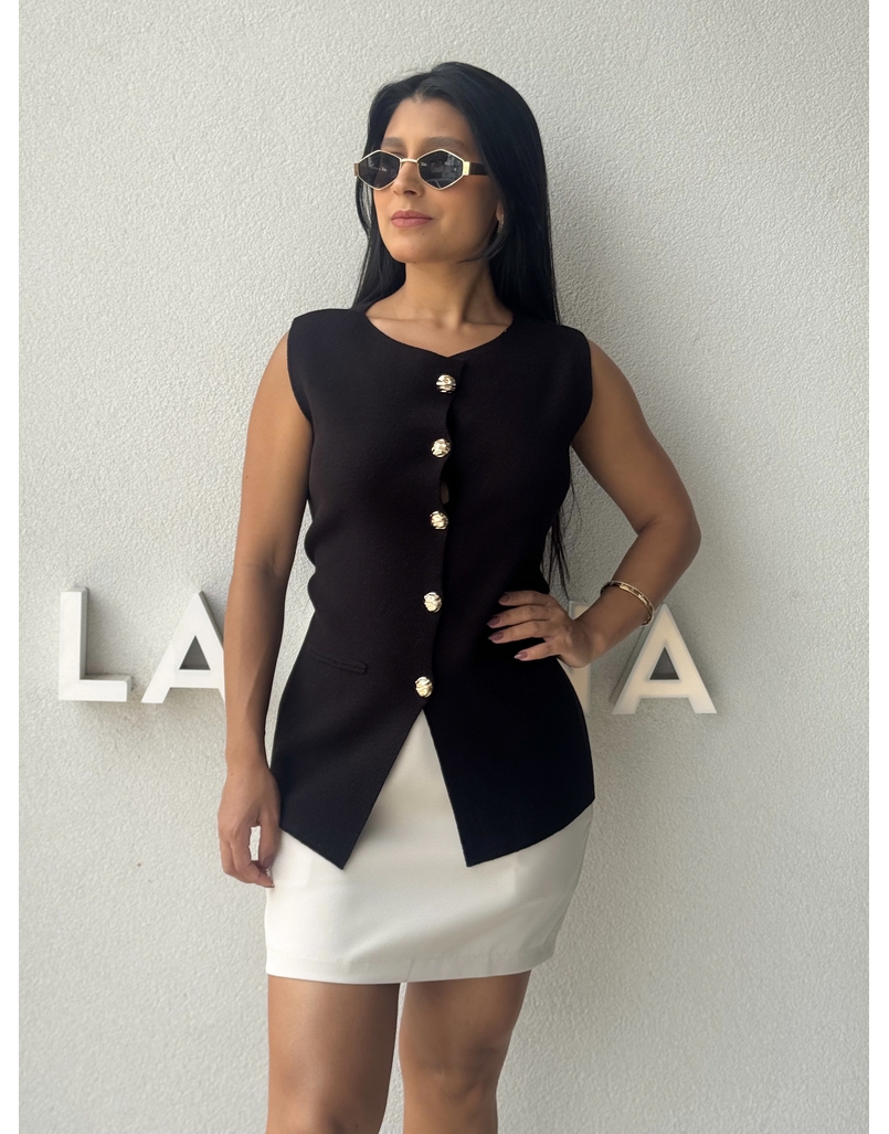 Colete Tricot Mara Preto