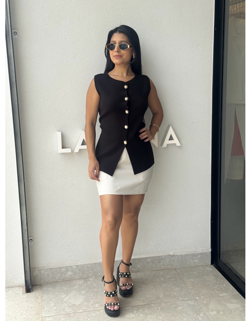 Colete Tricot Mara Preto