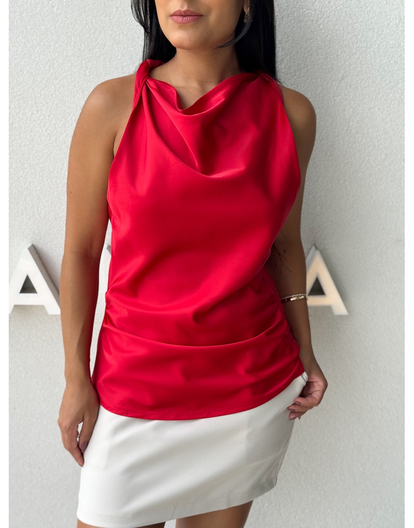 Blusa Cetim Fabricia Vermelho
