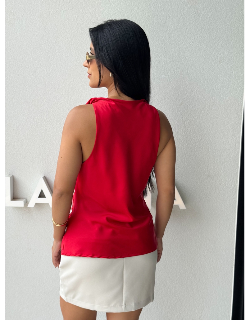 Blusa Cetim Fabricia Vermelho