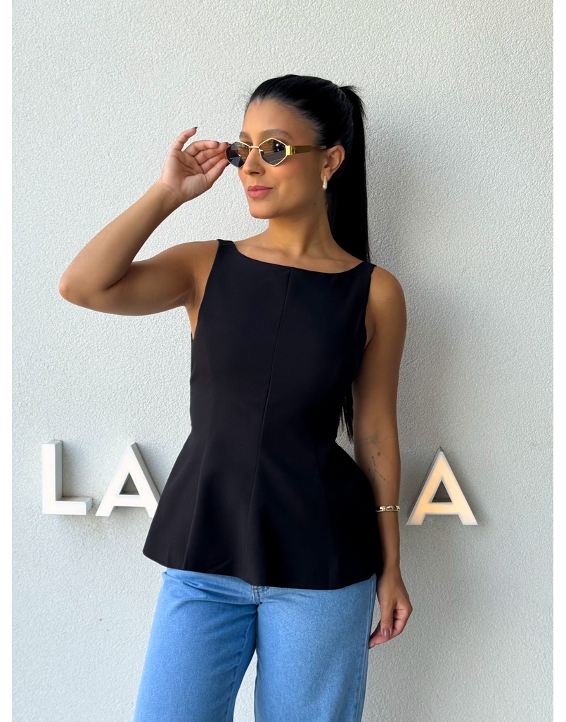 Blusa Peplum Natalie Preta