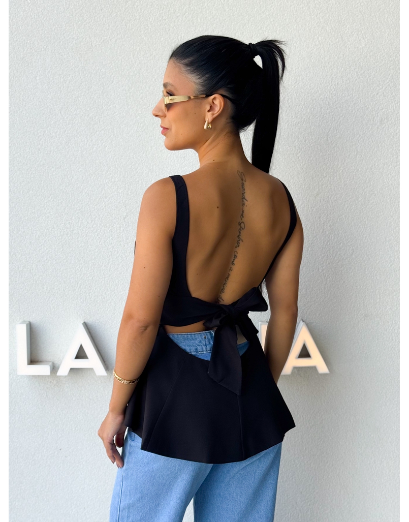 Blusa Peplum Natalie Preta