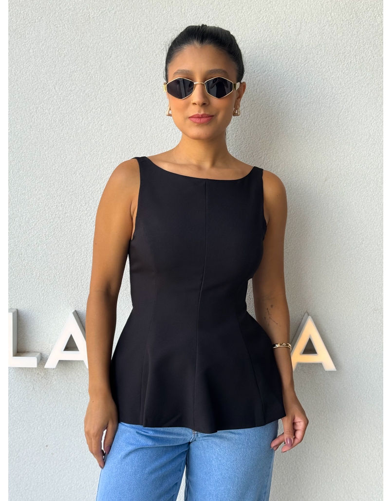 Blusa Peplum Natalie Preta