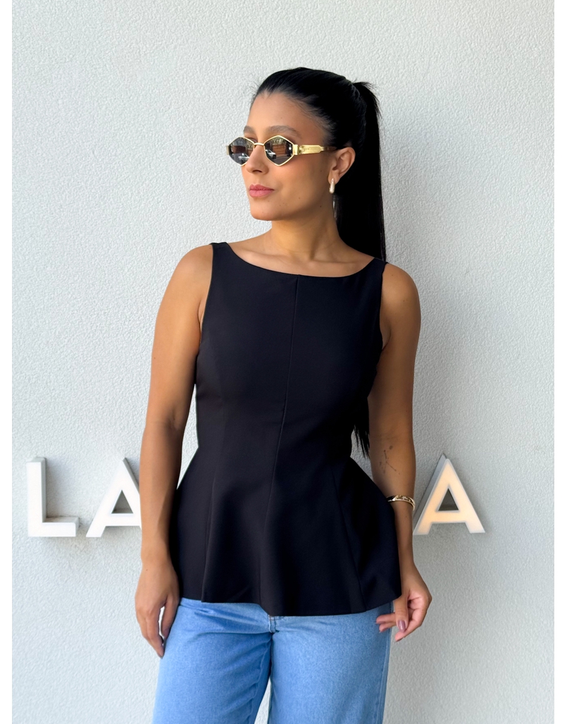 Blusa Peplum Natalie Preta