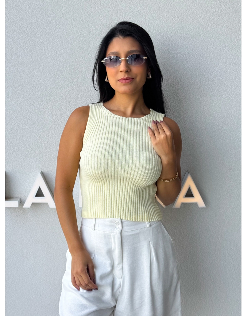 Cropped Tricot Celinne Amarelo