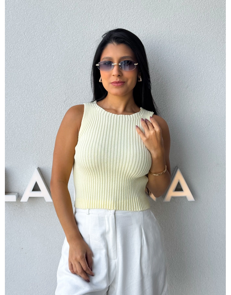 Cropped Tricot Celinne Amarelo