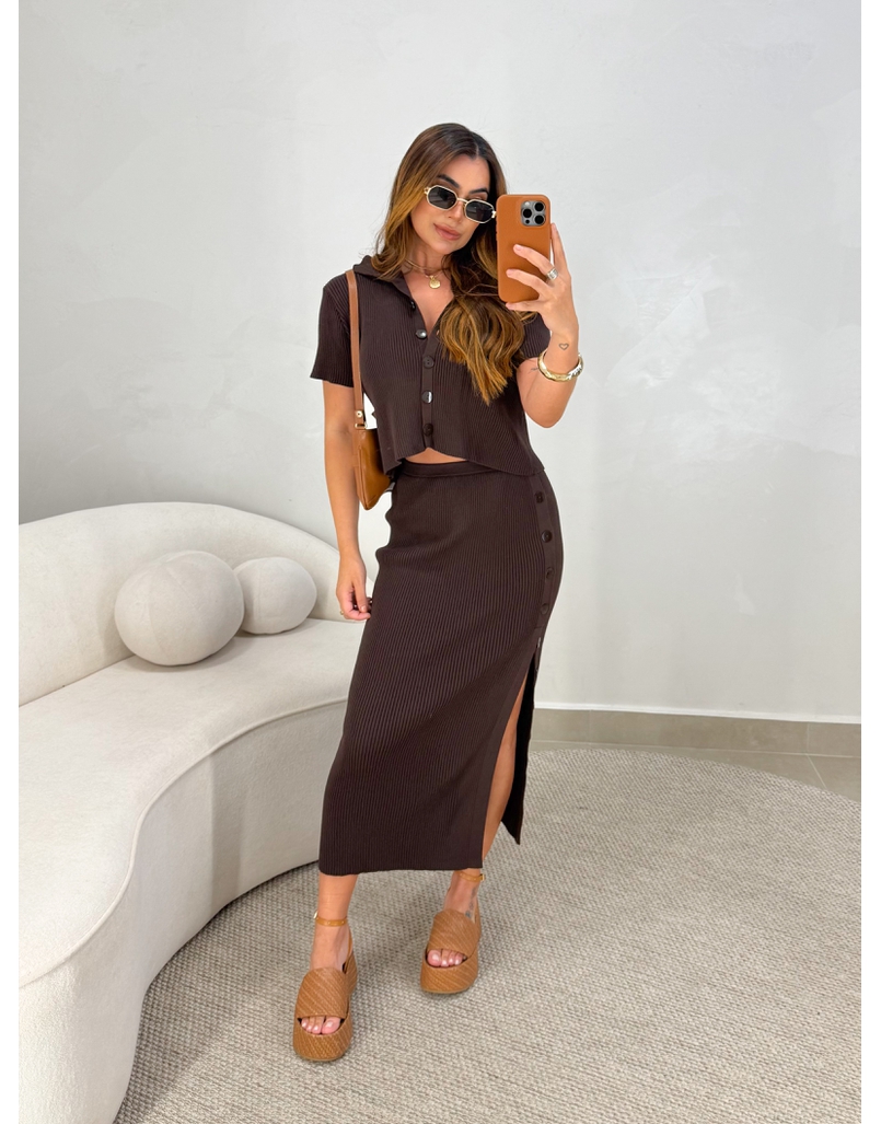 Conjunto Botões Vivian Café 