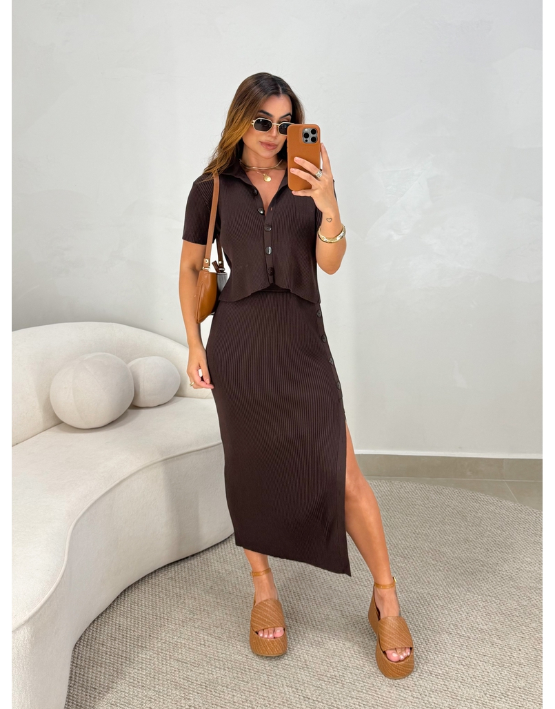 Conjunto Botões Vivian Café 