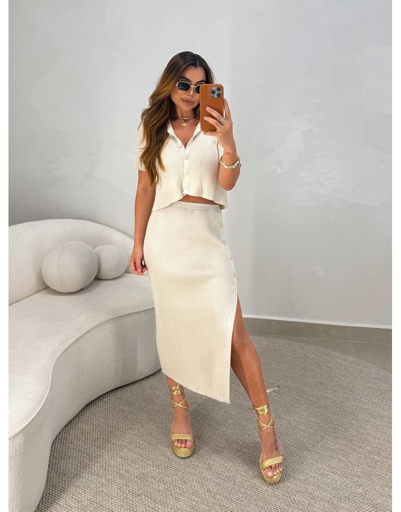 Conjunto Botões Vivian Areia