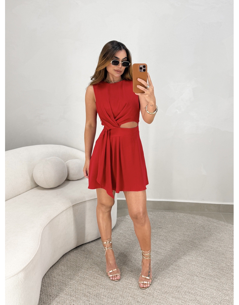 Vestido Transpassado Bahamas Vermelho