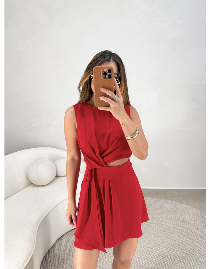 Vestido Transpassado Bahamas Vermelho