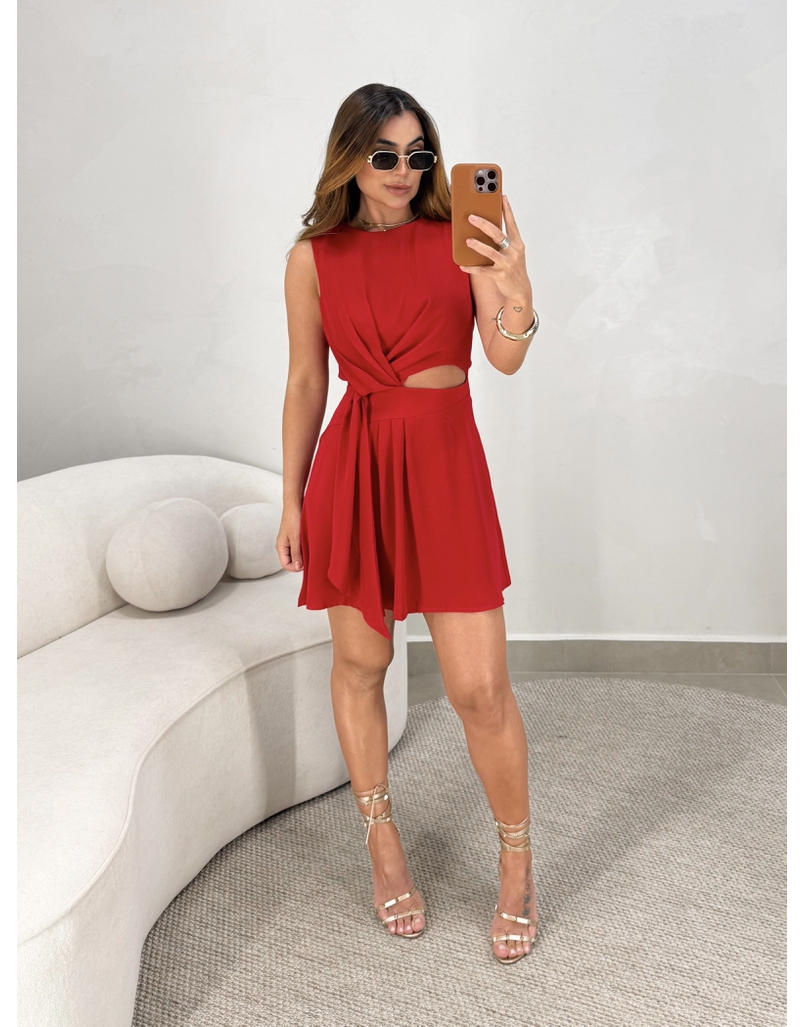 Vestido Transpassado Bahamas Vermelho