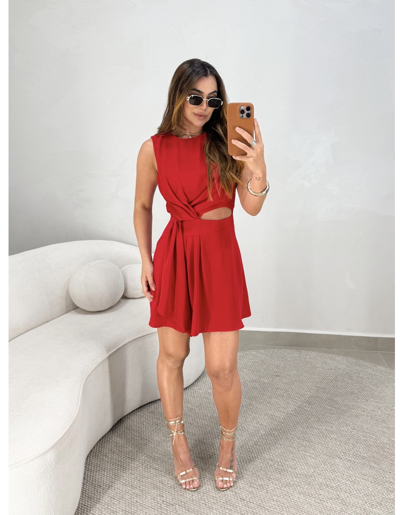 Vestido Transpassado Bahamas Vermelho