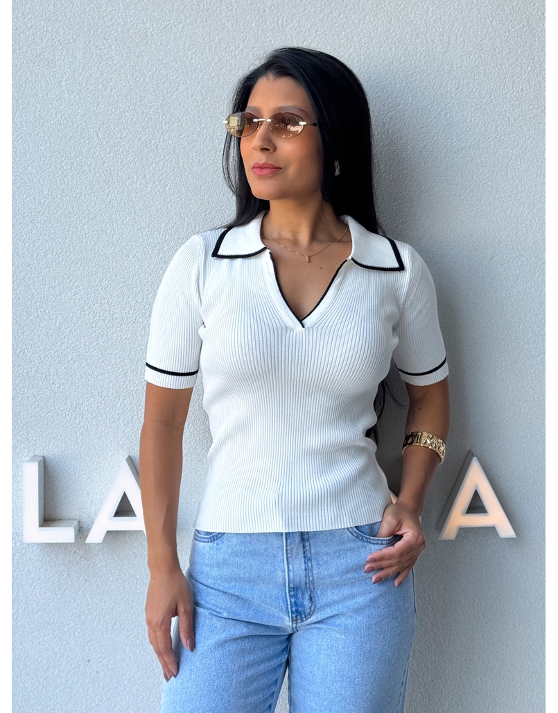 Blusa Gola Polo Leda Branca