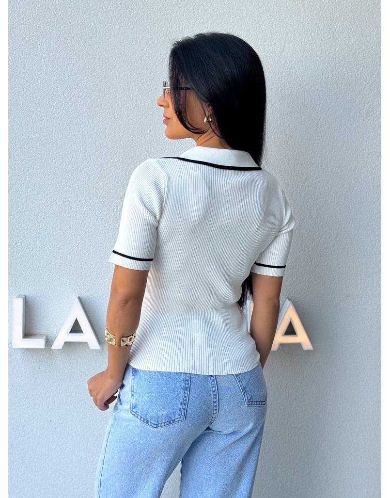 Blusa Gola Polo Leda Branca