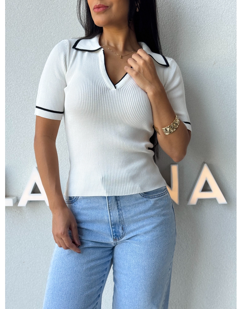 Blusa Gola Polo Leda Branca