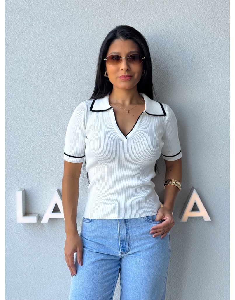 Blusa Gola Polo Leda Branca