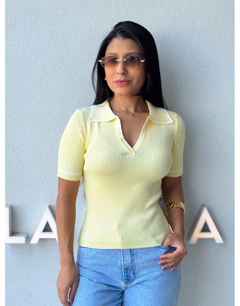 Blusa Gola Polo Leda Amarela 