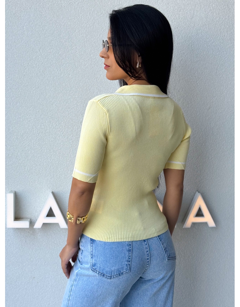 Blusa Gola Polo Leda Amarela 